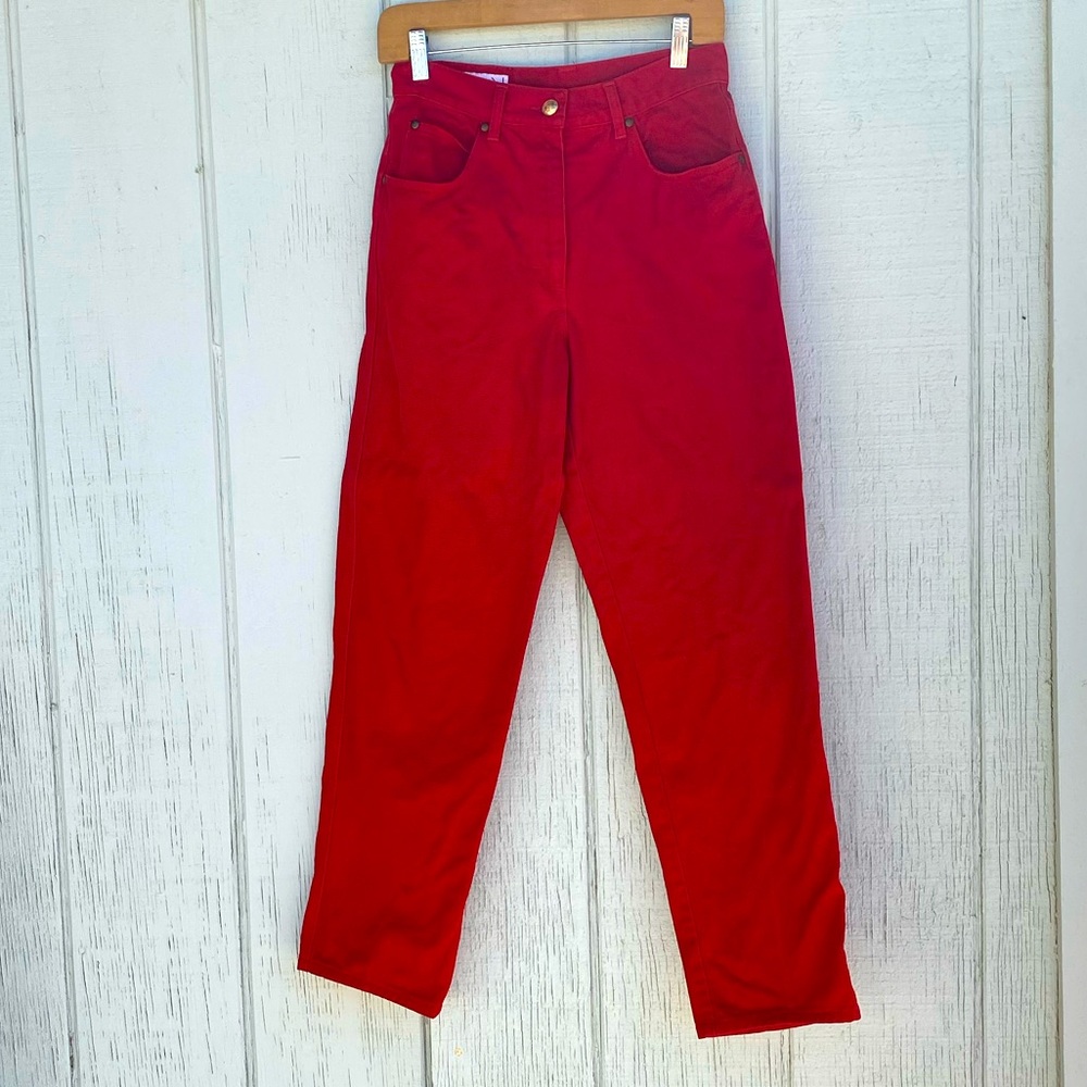 Bundle 3 for 50% off 1980s-90s Laurèl Red High-Waisted Jeans Euro 38, As-Is